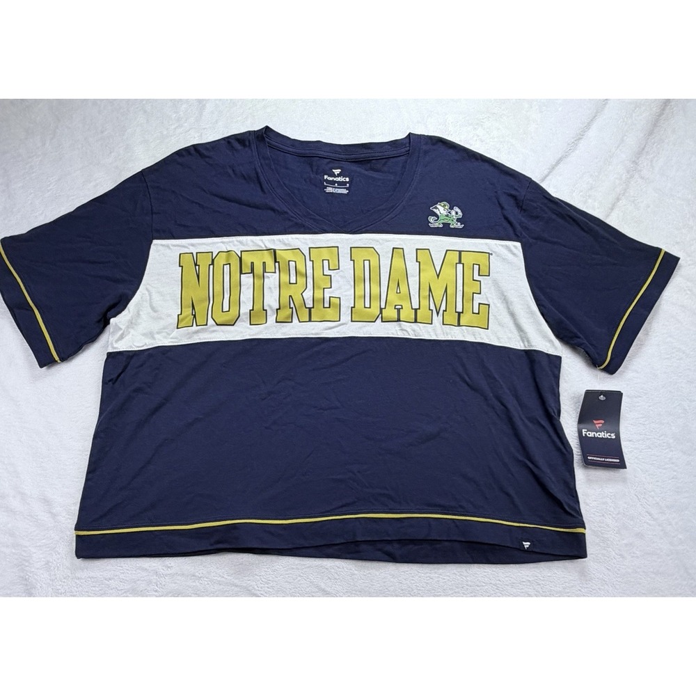 Fanatics Women's Notre Dame Fighting Irish Bold Fashion Modest Cropped T-Shirt L